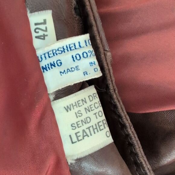 Berman's‎ 70s mens vintage brown leather trench coat jacket - Picture 9 of 16